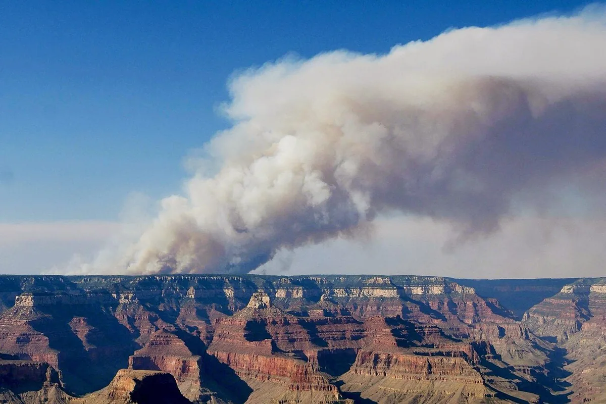 Dragon Bravo Fire (2025) in Coconino County, Arizona - Lightning ignited two wildland fires on the Colorado Plateau near the Grand Canyon in July 2025 that grew to become large and disr