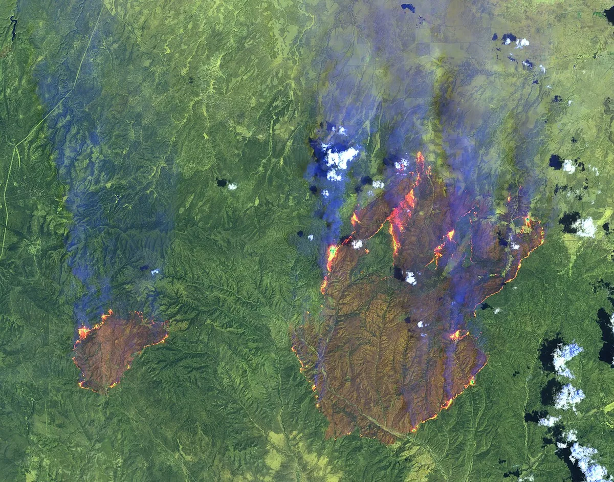 Rodeo-Chediski Fire (2002) in Navajo County, Arizona - Rodeo-Chediski Fire , Arizona, USA. 2002. Original Description: On June 21, 2002, the Rodeo and Chediski Fires in east-central Ari