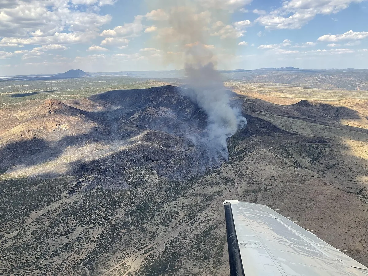 Pilot Fire (2023) in Yavapai County, Arizona - Aerial view of 2023 Pilot Fire in Arizona
