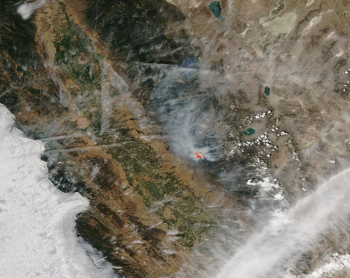 Ferguson Fire (2018) in Madera County, California - A little more than a year after the residents of the mountain town of Mariposa, California were evacuated due to the encroachment 