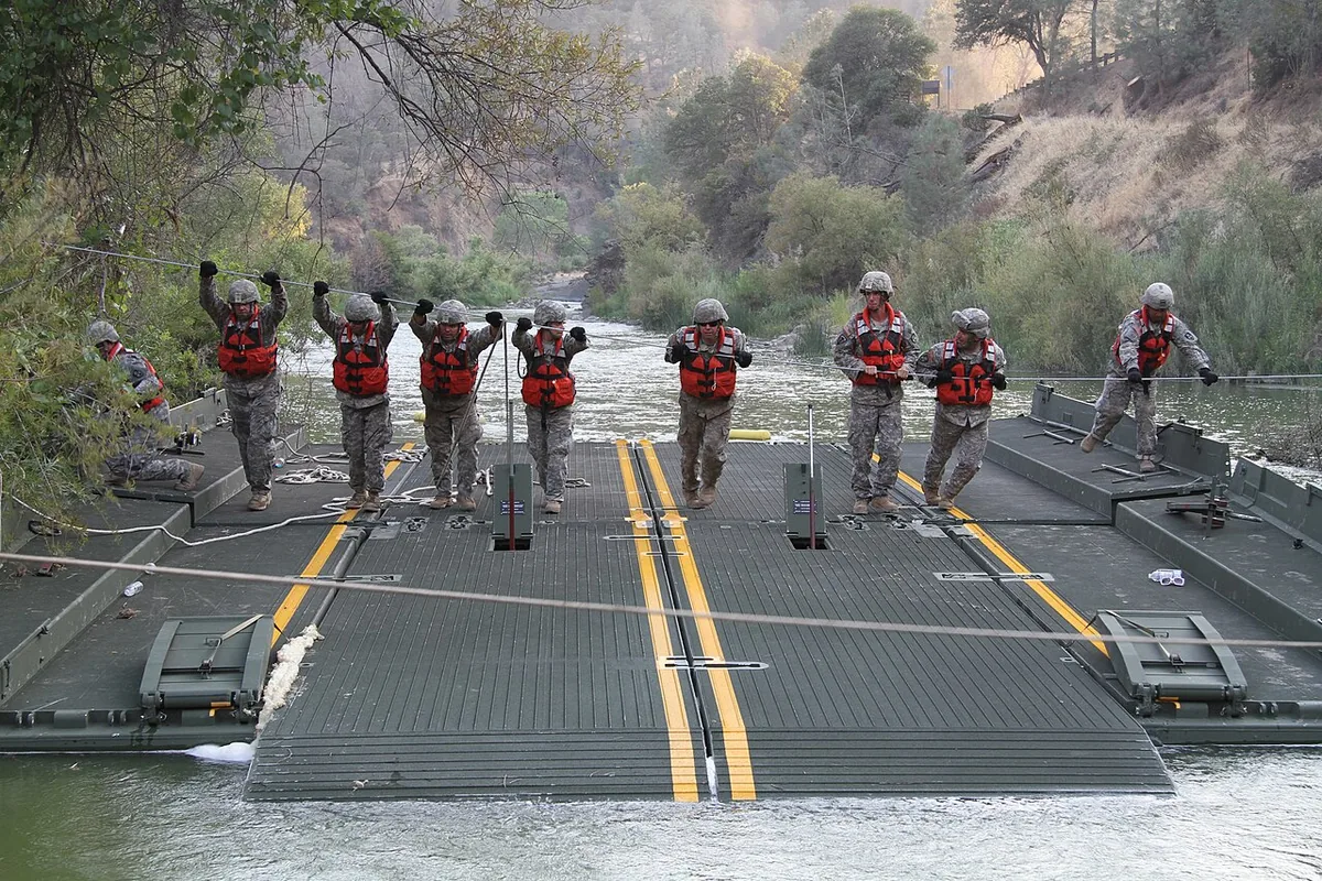 County Fire (2018) in Yolo County, California - A launch and retrieve team from the 132nd Multirole Bridge Company, 579th Engineer Battalion, 49th Military Police Brigade, Califo
